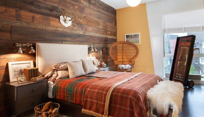 pereti din lemn dormitor