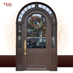 Usa stejar triplustratificat exterior in arcada, decor fier forjat, EST-073