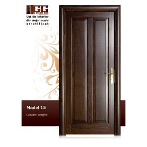 Usa pentru interior din Stejar Masiv Stratificat, finisaj wenge, dormitor, birou, ISM-015