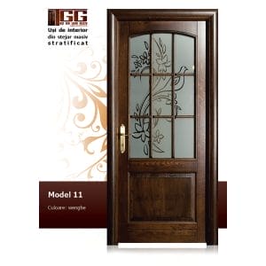 Usa interioara din Stejar Masiv Stratificat, finisaj wenge, 2/3 geam, ISM-011