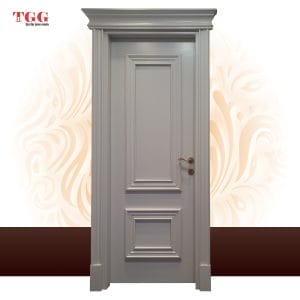 Ușă stejar model Luxury, finisaj Gri Deschis cu pervaz Capitel Cornisa special, ISM-007GRILUX